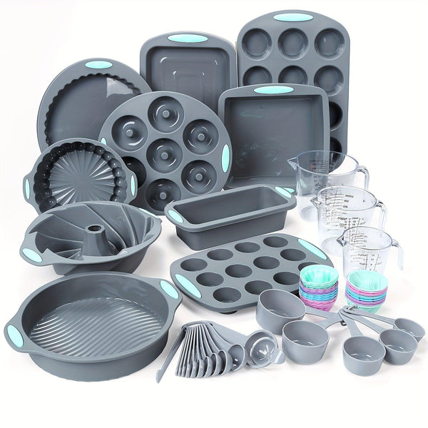 45-Piece Complete Silicone Baking Set - Non-Stick, Easy-Release, Durable Bakeware Fourth Fusion