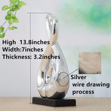 Ceramic Statue - Silver Statue - Home Decoration - Pottery Decoration Sculpture - Creative Home Modern Home Decoration Gift Office Living Room Decoration Collection Souvenir (Silver 3434)