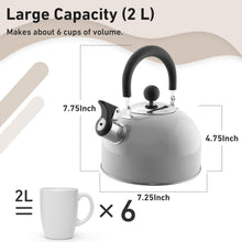 2 Quart Stainless Steel Whistling Tea Kettle, the Perfect Stovetop Tea and Water Boilers for Your Home, Dorm, Condo or Apartment.