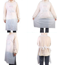 Disposable White Plastic Aprons, 46 Inches X 28 Inches Waterproof Polyethylene for Cooking Painting Arts N' Crafts