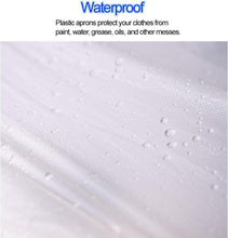 Disposable White Plastic Aprons, 46 Inches X 28 Inches Waterproof Polyethylene for Cooking Painting Arts N' Crafts