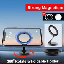 Magnetic Car Phone Holder for MagSafe 360 degrees Adjustable Alloy Folding Magnetic Car Navigation Mount for iPhone 15 14 13 12 Fourth Fusion