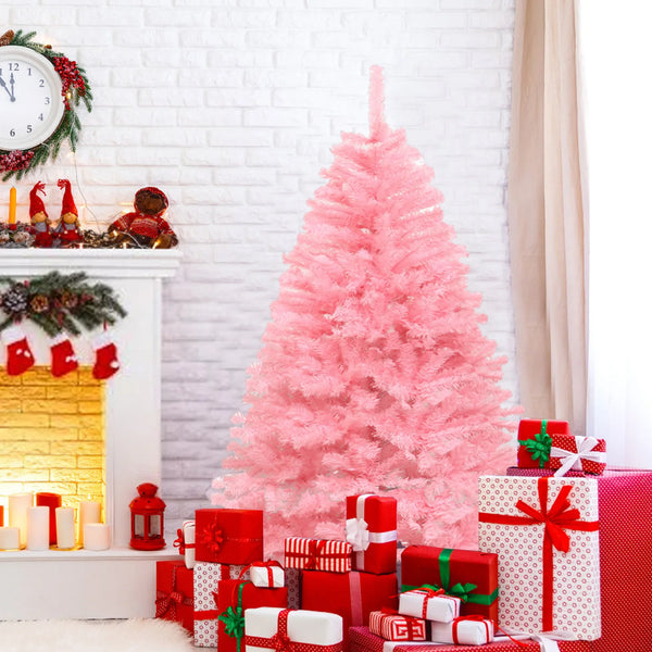 1.8m/6ft Pink Artificial Christmas Pine Tree Seasonal Holiday Carnival Decoration for Office, Party, Indoor,Outdoor - Fourth Fusion