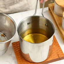 stainless steel fryer with French fries and chicken wings, household small oil pot with filter screen, Tianfu Luo pot - Fourth Fusion